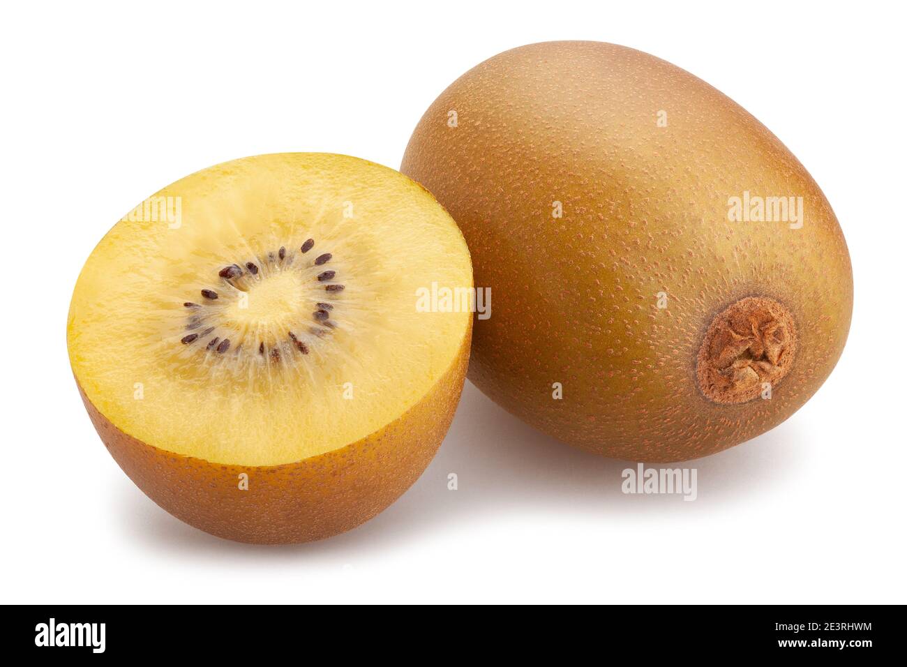 Fette di golden kiwi percorso isolato su bianco Foto Stock Fette di golden kiwi percorso isolato su bianco Foto Stock