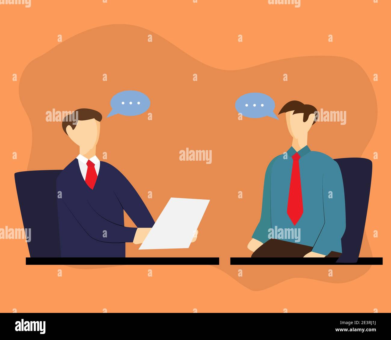 Disegno vettoriale di colloquio o riunione Illustrazione Vettoriale