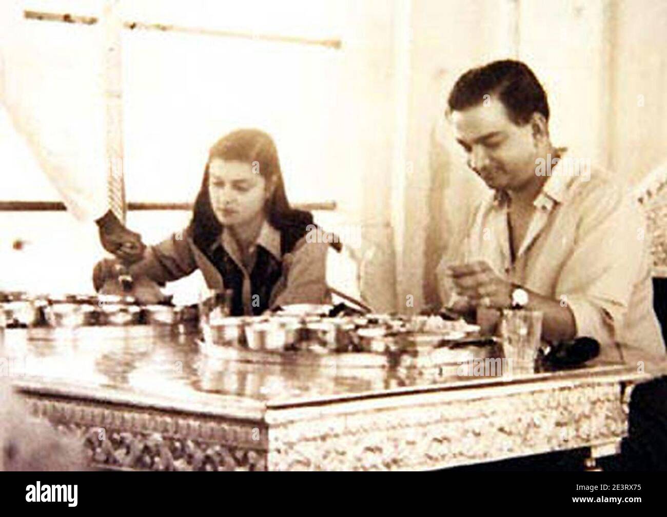 L'uomo Singh II e la sua regina Gayatri Devi. Foto Stock