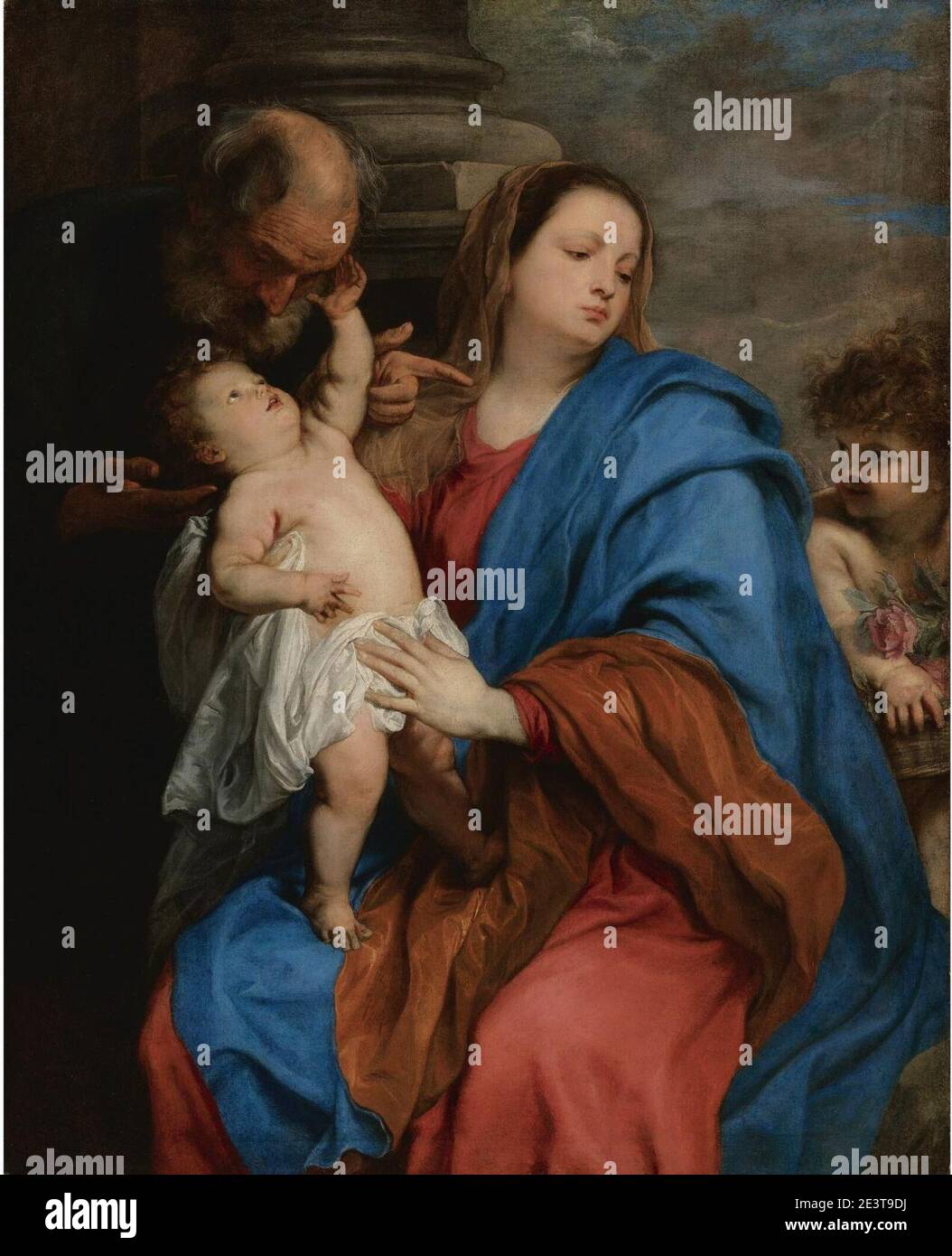 Modo di dopo Anthony van Dyck - la Sacra Famiglia con un angelo, na ca. 1625. Foto Stock