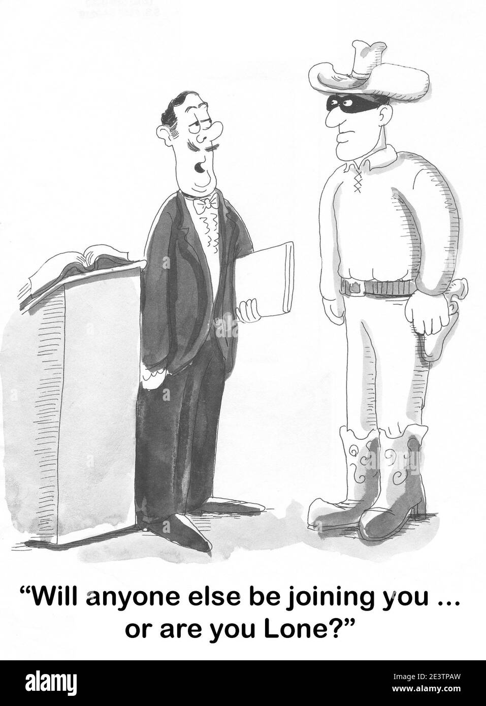 Un patron entra per avere un pasto. Foto Stock