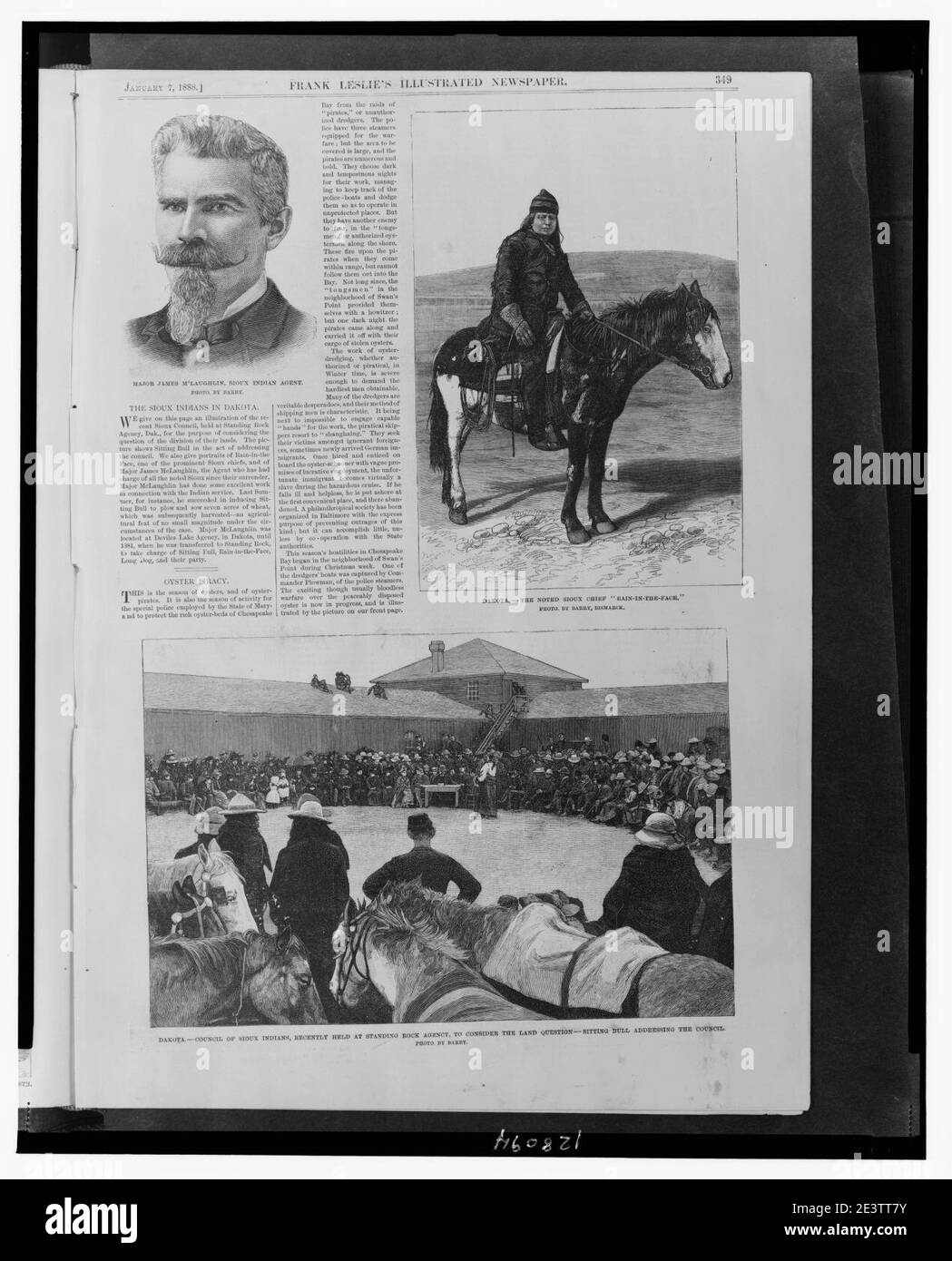 Major James M'Laughlin, agente indiano di Sioux Dakota - il noto capo di Sioux ''Rain-in-the-face'' ; Dakota - Consiglio degli indiani Sioux, recentemente tenuto alla Standing Rock Agency, per considerare la terra Foto Stock