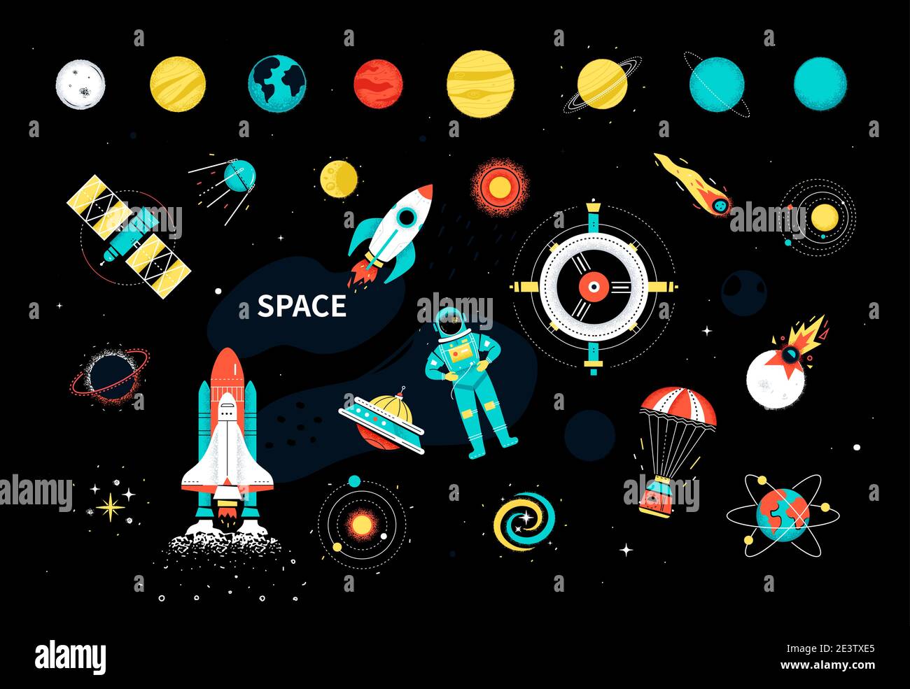 50 Adesivi A Tema Spazio E Sistema Solare | Stelle E Pianeti | Impermeabili In Vinile Per Laptop E Borracce