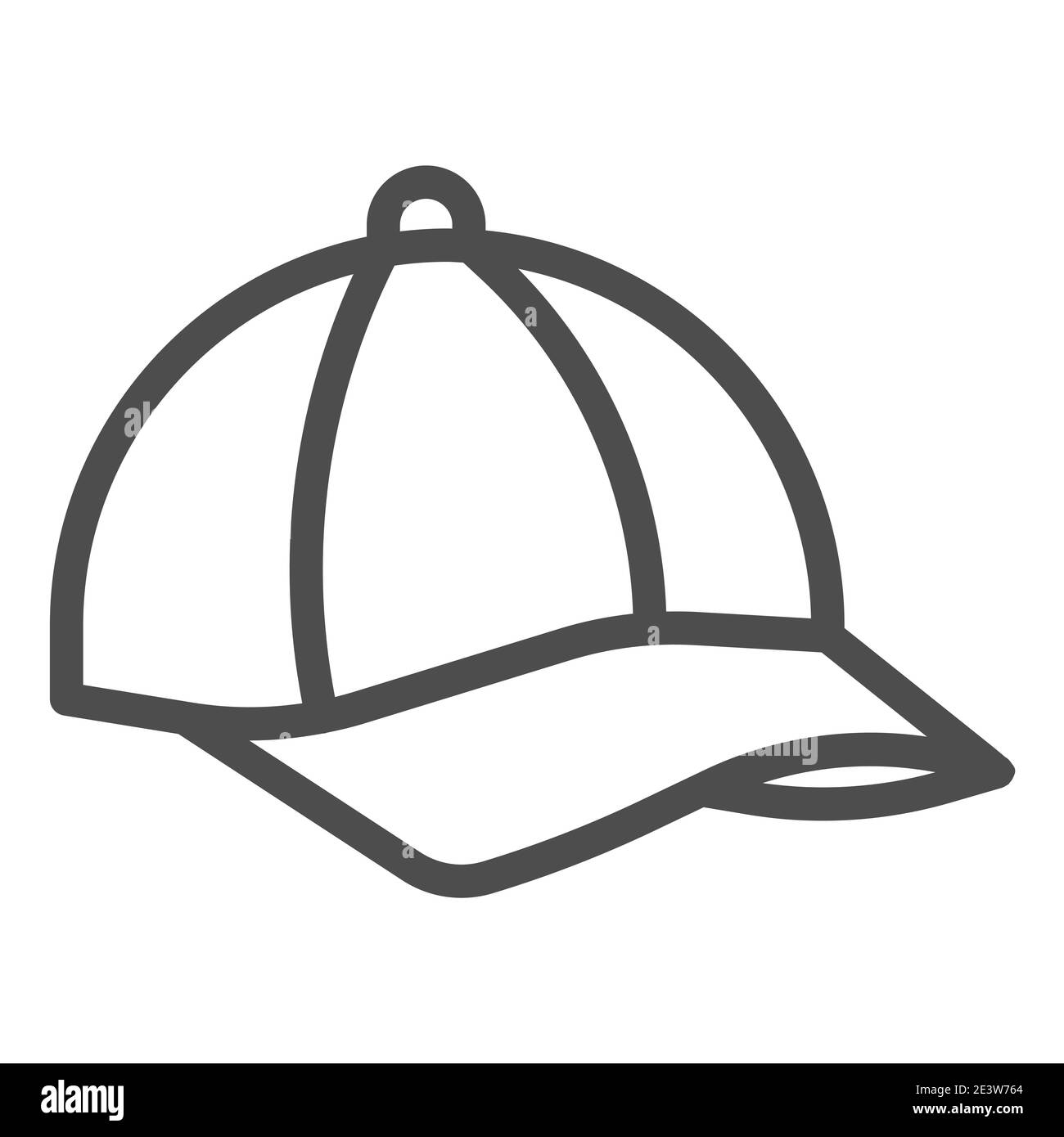 Icona della linea del cappello, concetto estivo, segno del cappello da  baseball su sfondo bianco, icona del cappello sportivo in stile outline per  il concept mobile e il web design. Vettore Immagine