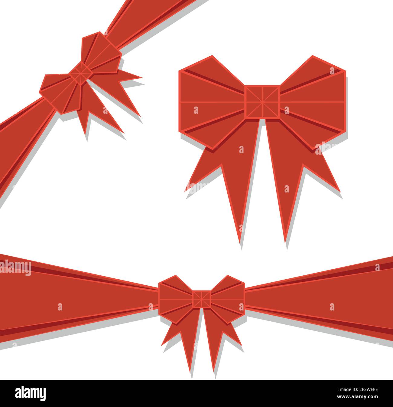 Prua origami rossa. Illustrazione vettoriale. Illustrazione Vettoriale