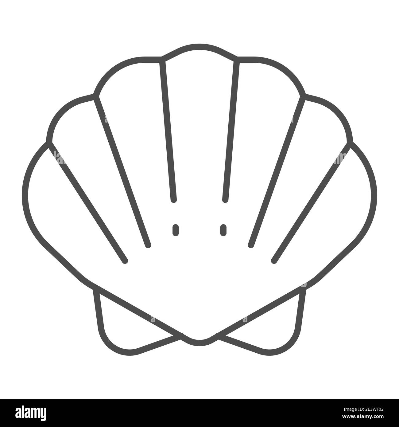 Icona della linea sottile della shell, concetto dell'oceano, simbolo della shell dei molluschi su sfondo bianco, icona della conchiglia in stile outline per il concetto mobile e il web design Illustrazione Vettoriale