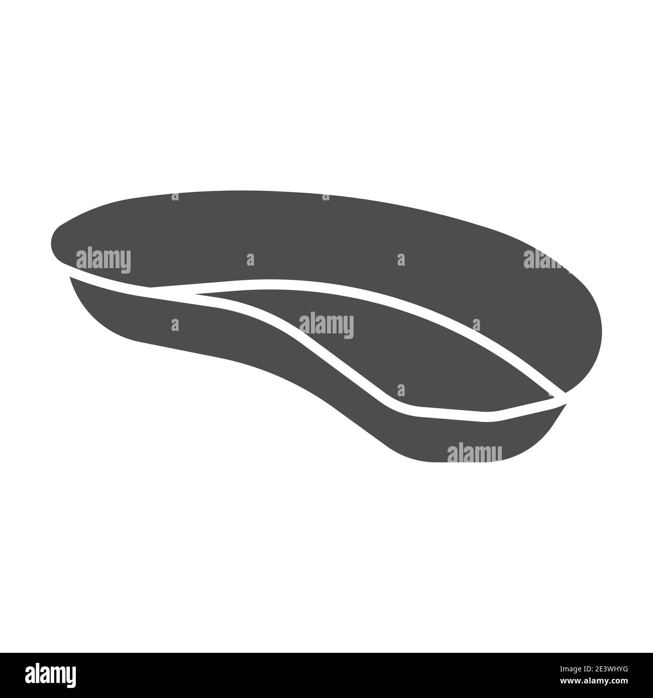 Vassoio medico icona piena, odontoiatria concetto strumenti, acciaio dentista segno su sfondo bianco, icona piatto del piatto del rene in stile glifo per il concetto mobile Illustrazione Vettoriale