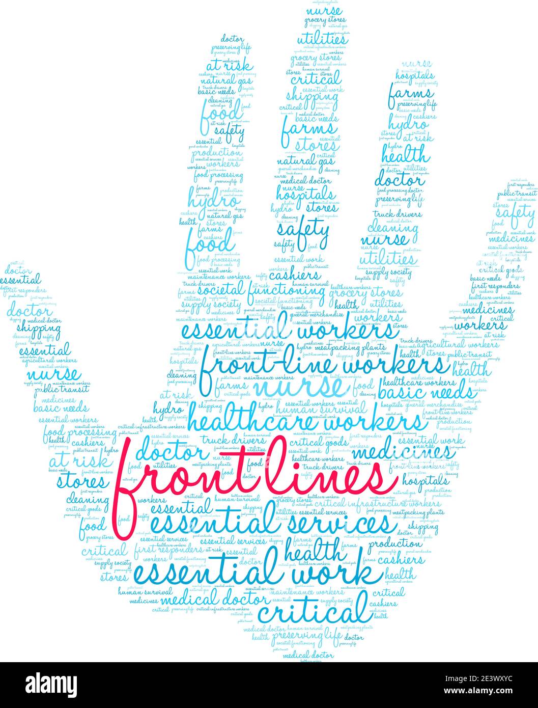 Nuvola di parole sui servizi essenziali su sfondo bianco. Illustrazione Vettoriale