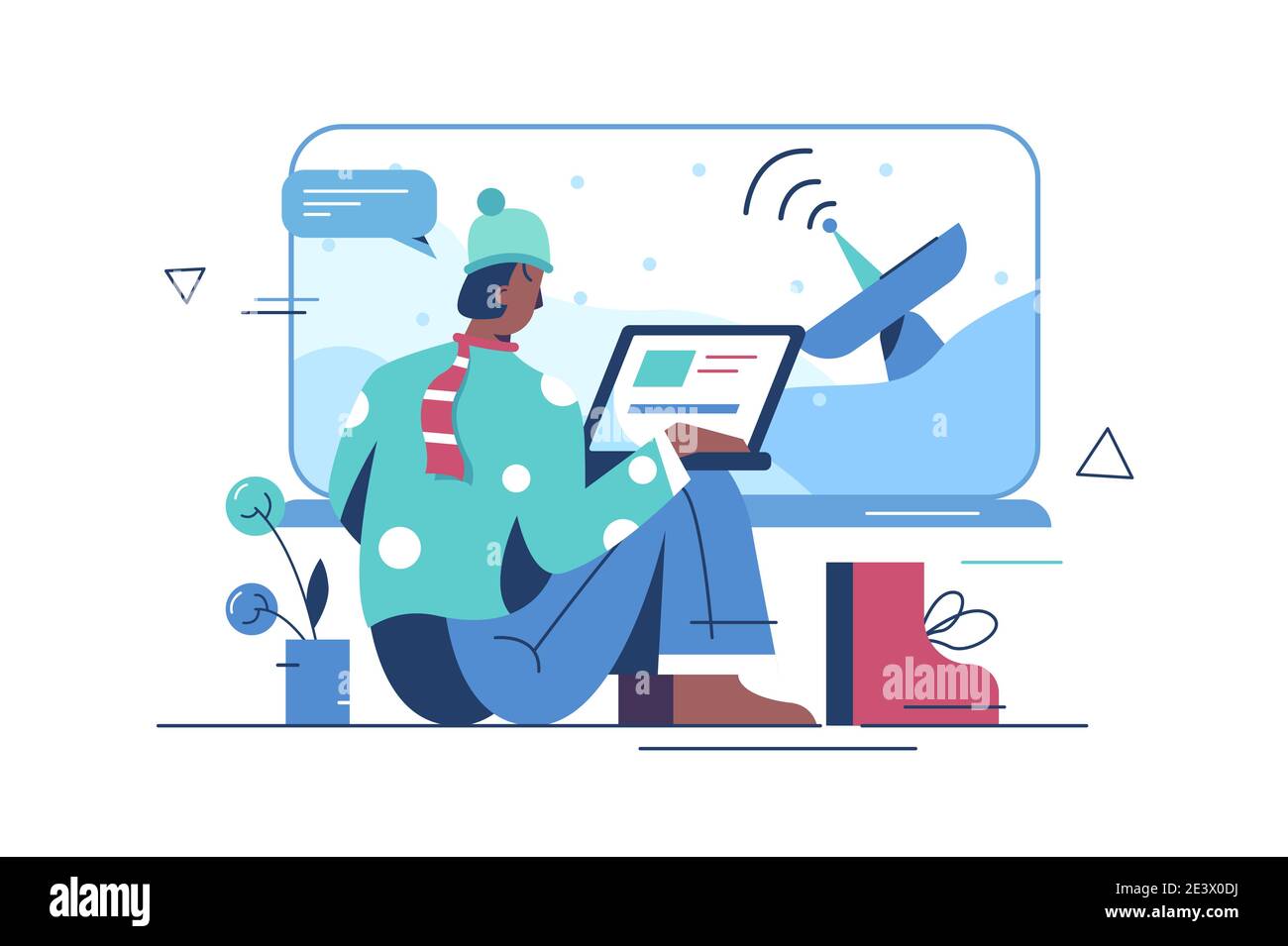 Internet e torre di comunicazione mobile Illustrazione Vettoriale