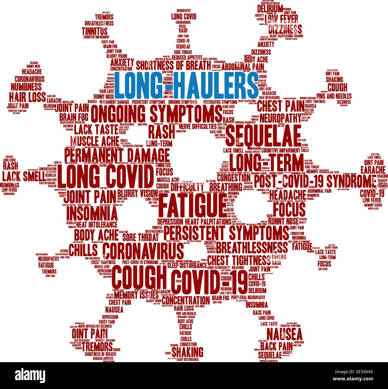 I trasportatori lunghi denominano nuvola su uno sfondo bianco. Illustrazione Vettoriale