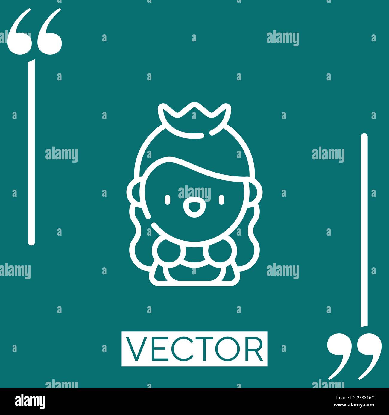 icona princess Vector icona lineare. Linea stroked modificabile Illustrazione Vettoriale