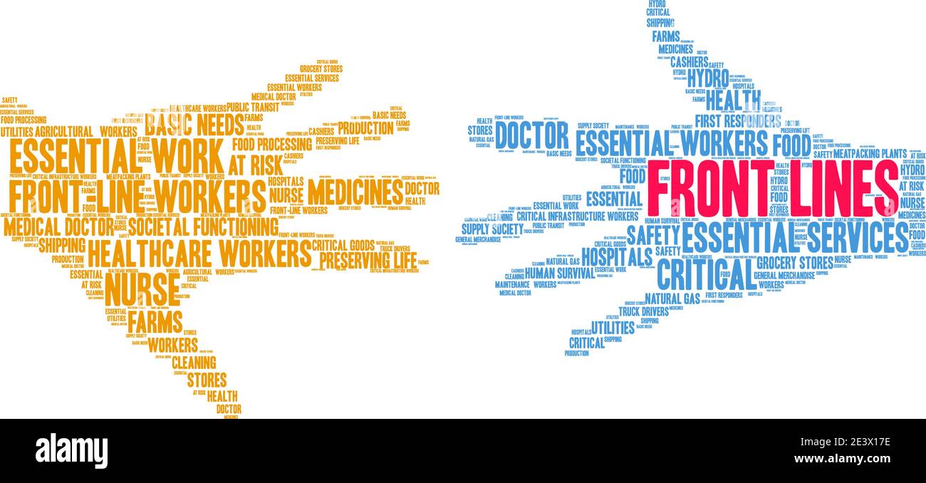 Nuvola di parole sui servizi essenziali su sfondo bianco. Illustrazione Vettoriale