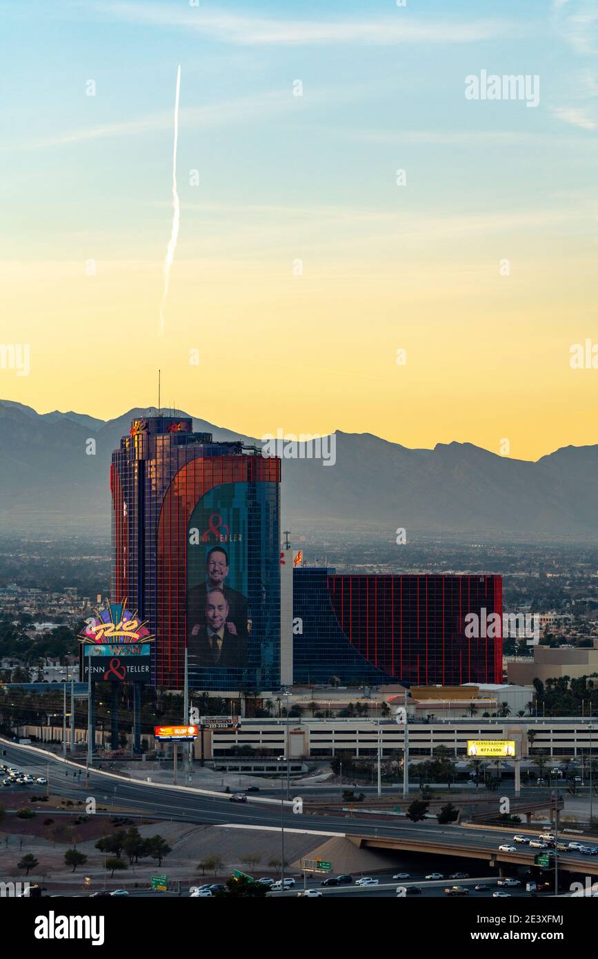 Rio All-Suite Hotel & Casino a Las Vegas all'alba Foto Stock