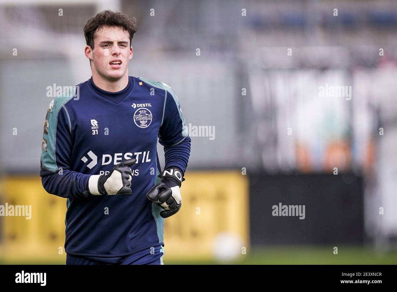 WAALWIJK, PAESI BASSI - GENNAIO 17: Maarten Schut di Willem II durante la partita olandese di Eredivisie tra RKC Waalwijk e Willem II a Mandemakers sta Foto Stock