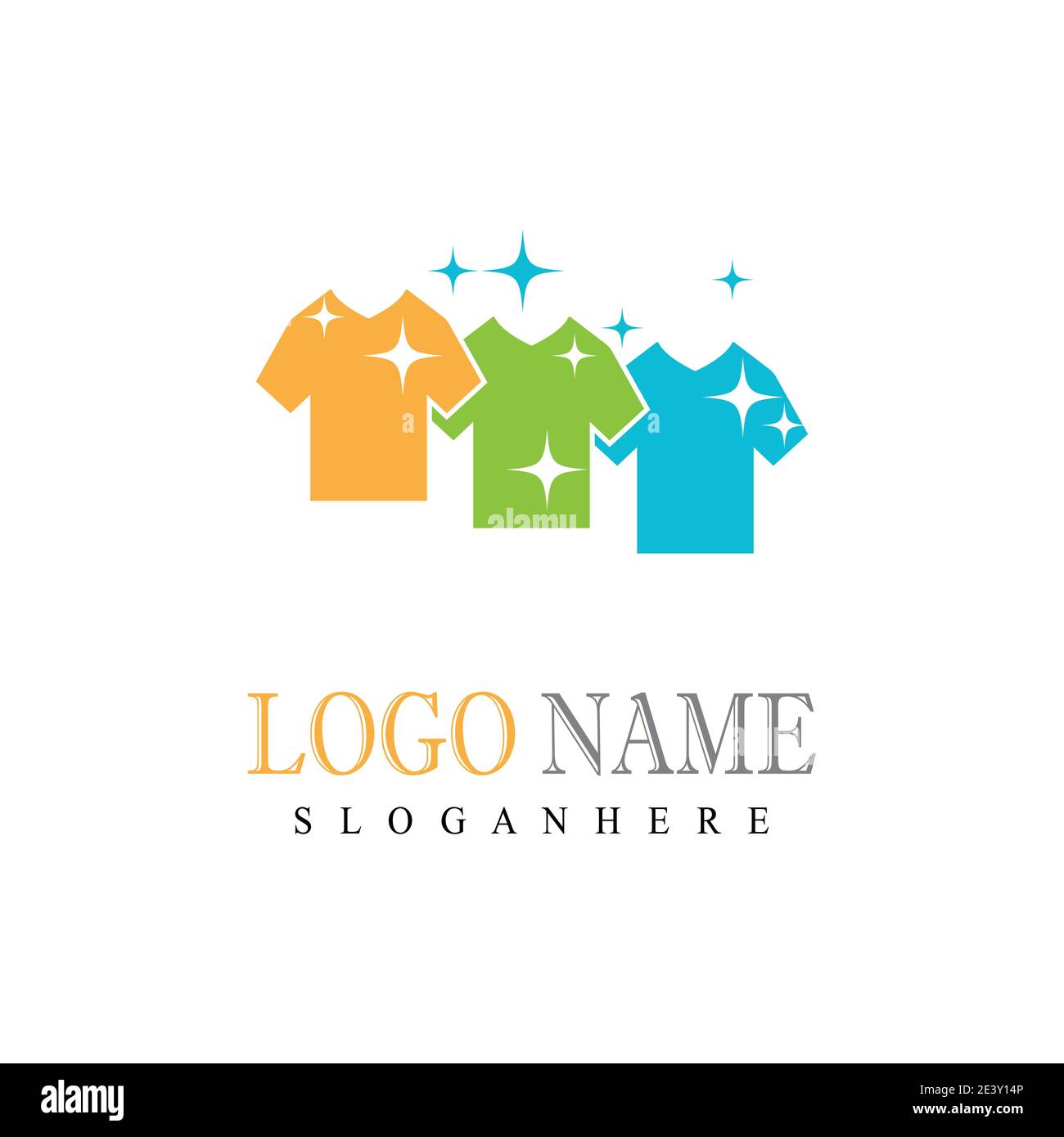 Tipo di simbolo vettoriale del modello di logo della lavanderia Illustrazione Vettoriale