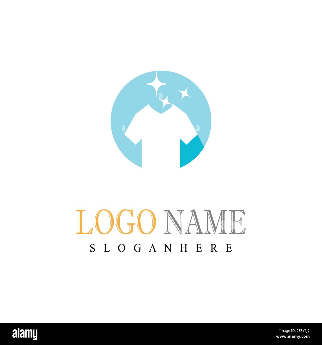 Tipo di simbolo vettoriale del modello di logo della lavanderia Illustrazione Vettoriale