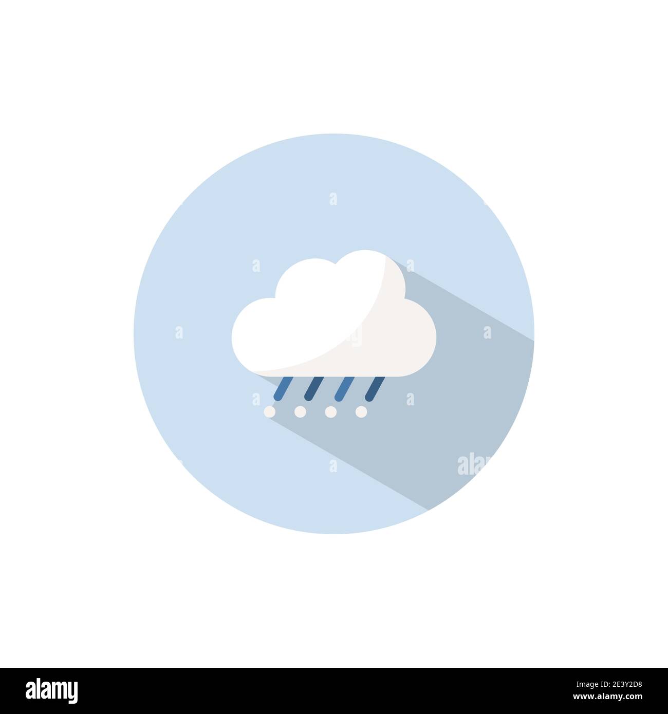 Sleet e nuvola. Icona di colore piatto su un cerchio. Illustrazione del vettore meteo Illustrazione Vettoriale