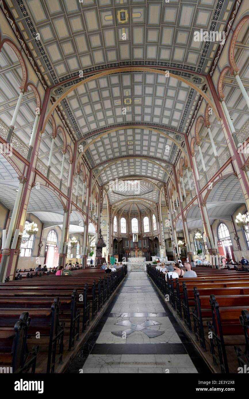 Martinica, Fort de France: Iinterior della Cattedrale di St. Louis, edificio registrato come monumento storico nazionale ('Monument historique' francese) Foto Stock