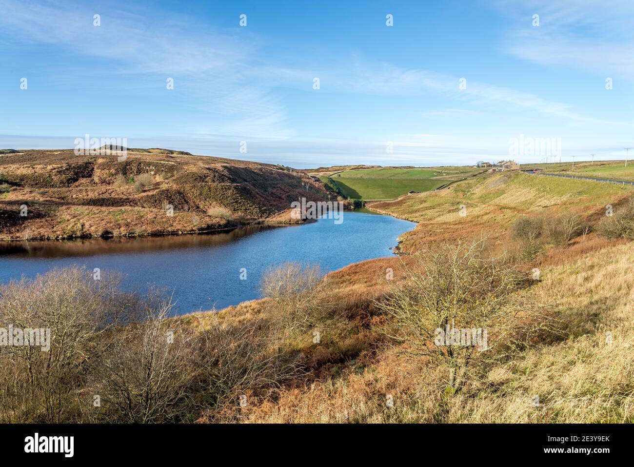 Winscar Reservoir, Dunud Road, Holmfirth, West Yorkshire, Inghilterra, REGNO UNITO Foto Stock
