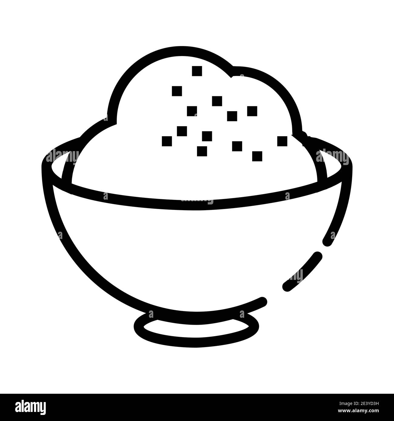 Icona Rice Food. Logo del segno di illustrazione del disegno vettoriale. Illustrazione Vettoriale