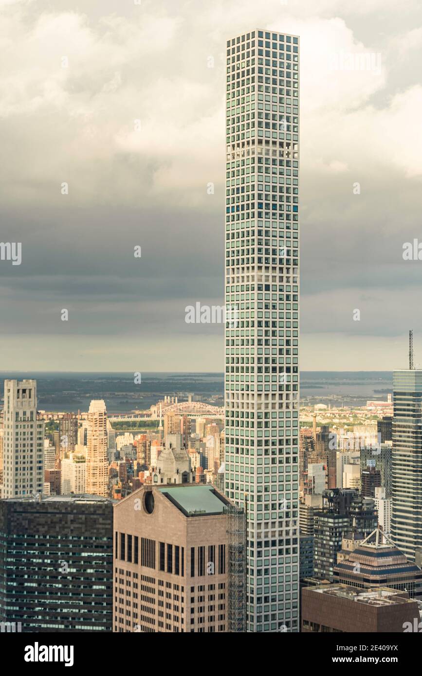 Immagine a colori Vista aerea dello skyline di New York Manhattan Settembre immagine a 2019 colori Foto Stock
