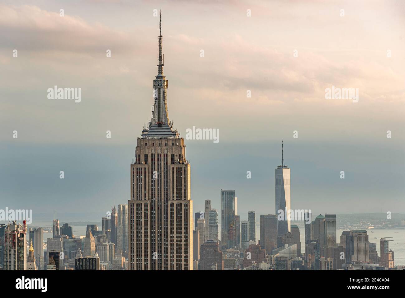 Immagine a colori Vista aerea dello skyline di New York Manhattan Settembre immagine a 2019 colori Foto Stock