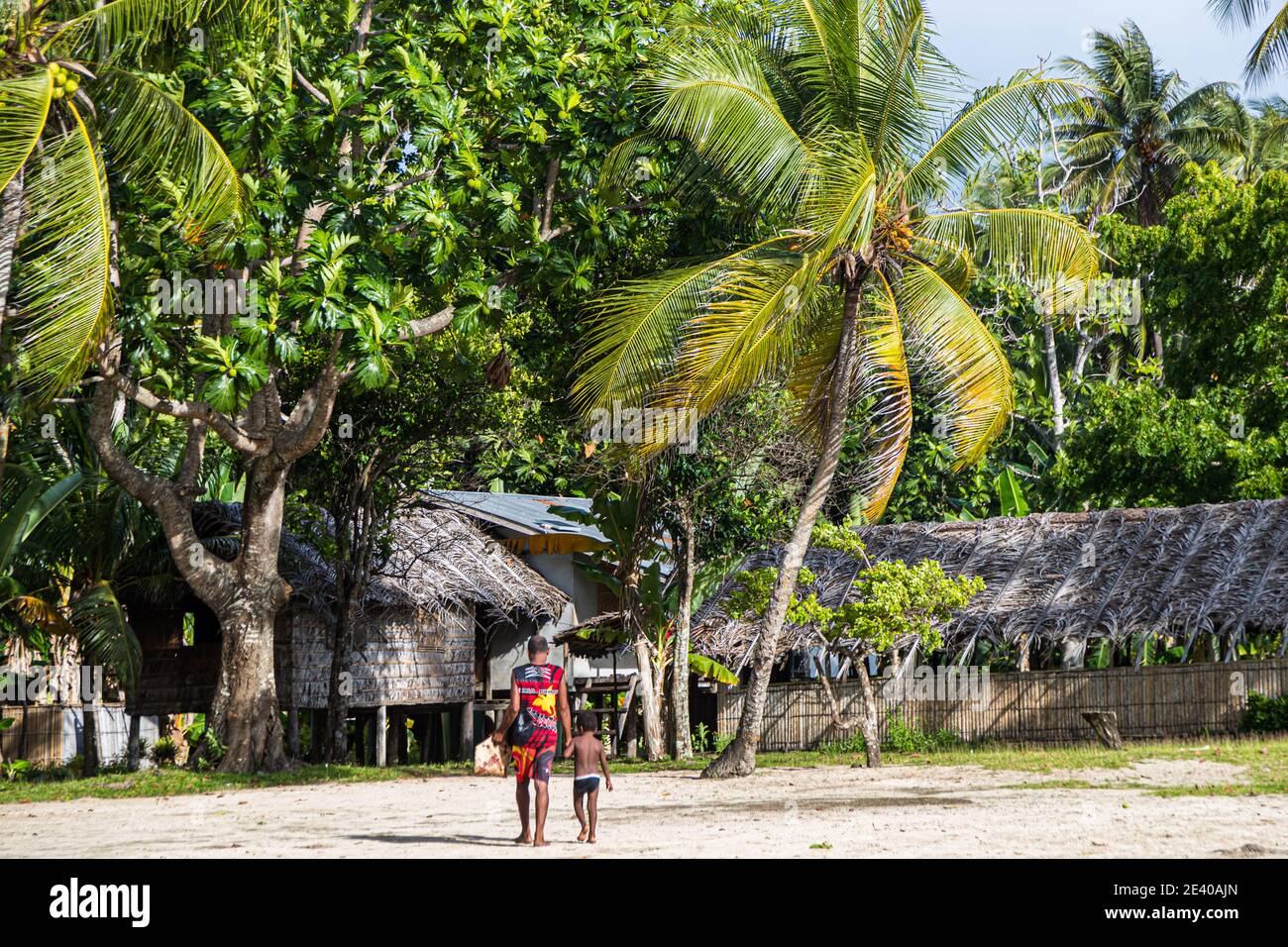 Impressioni di villaggio sulle isole di Deboyne, Papua Nuova Guinea Foto Stock