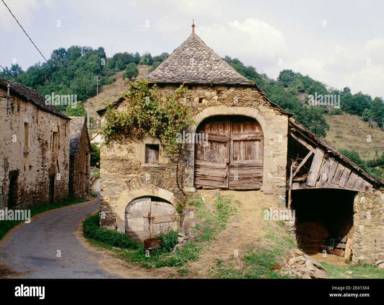 Fienile rustico, aveyron sw france Foto Stock