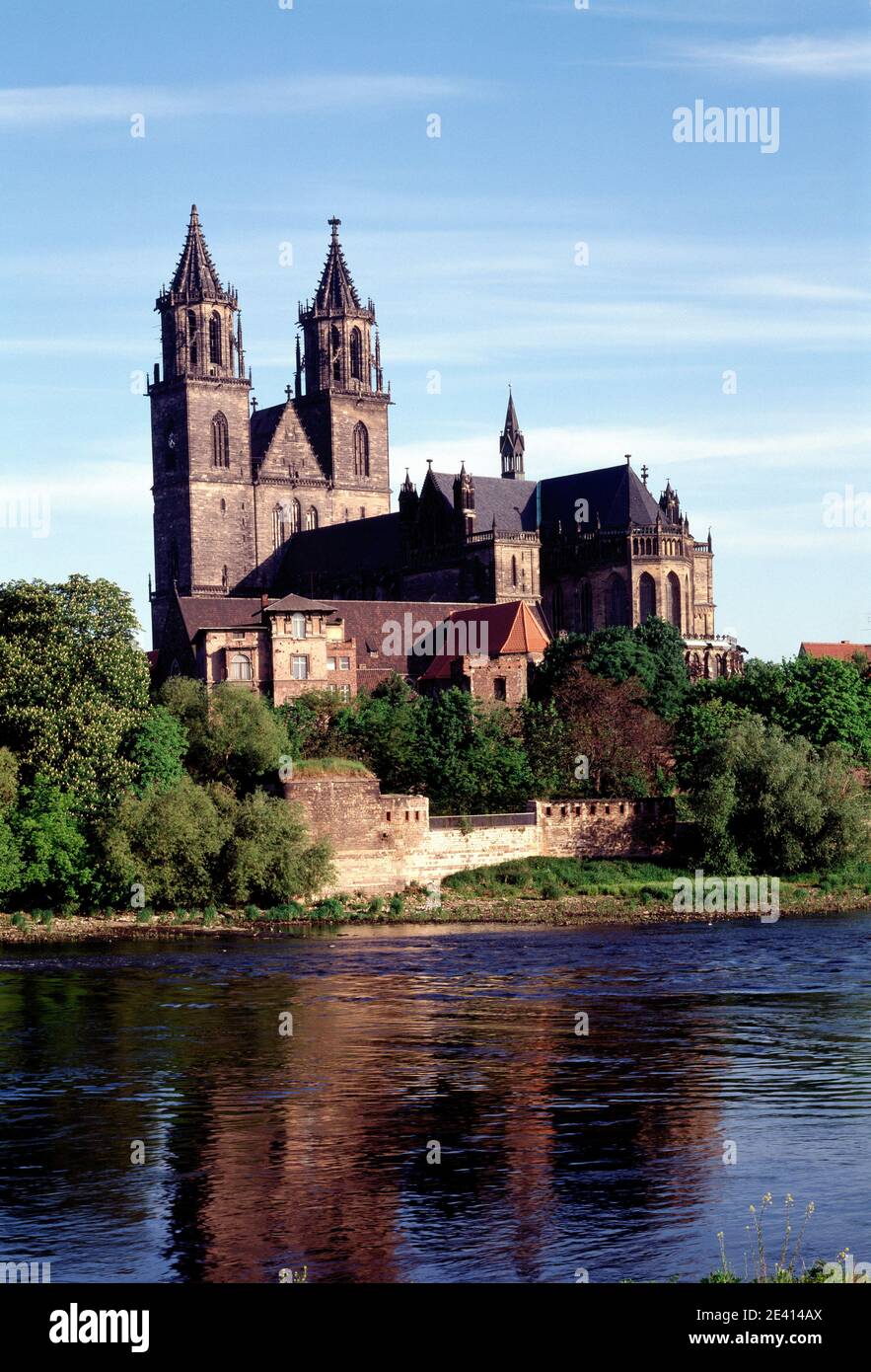 Blick über die Elbe von Südosten Foto Stock