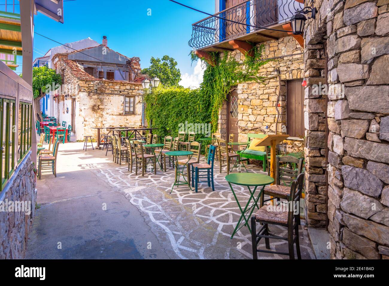 Il vecchio villaggio di Chora nell'isola di Alonnisos, Grecia. Foto Stock