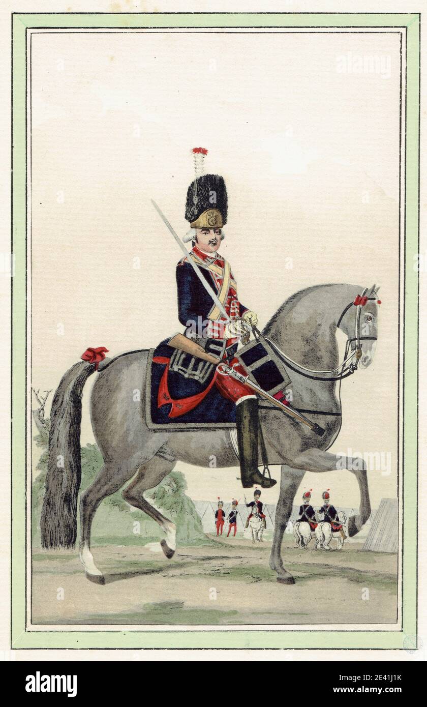 Carabinier à cheval sous la Révolution Foto Stock