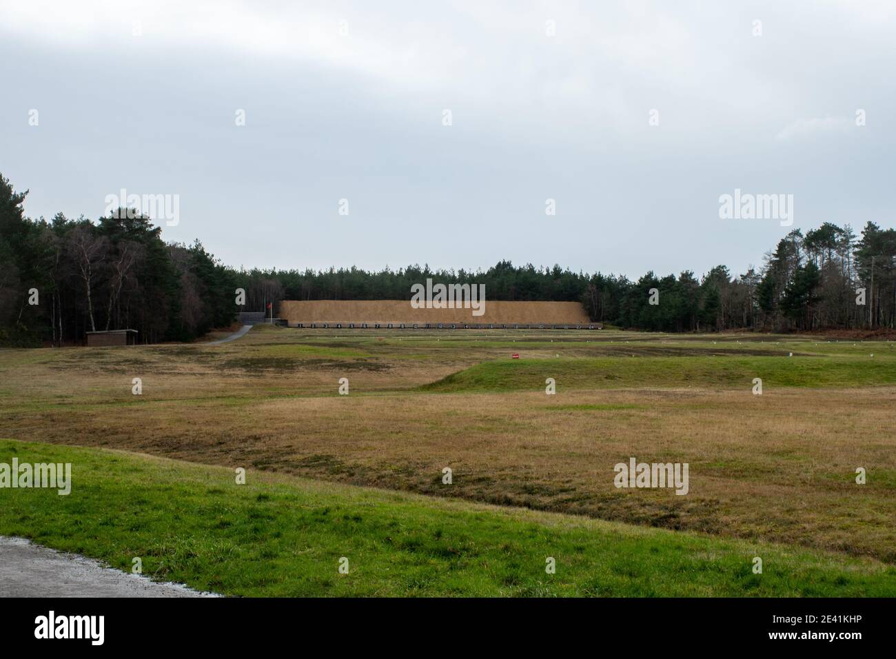 IL Castello DI MOD Stoney si trova nei pressi di Pirbright, Surrey, Regno Unito, utilizzato dall'esercito per l'allenamento Foto Stock