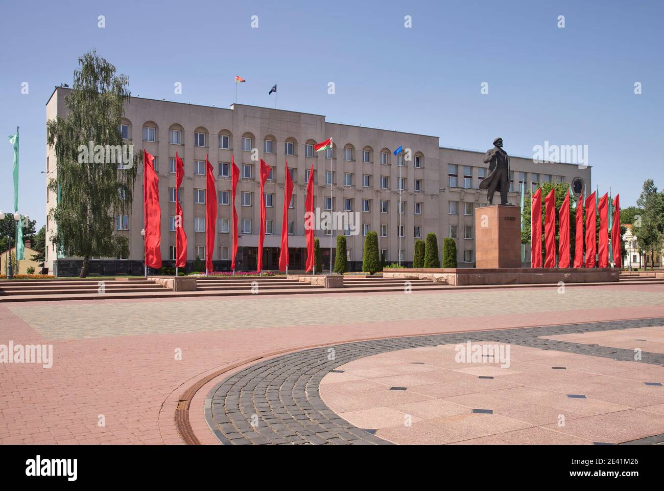 Comitato esecutivo della città in piazza Lenin a Grodno. Bielorussia Foto Stock