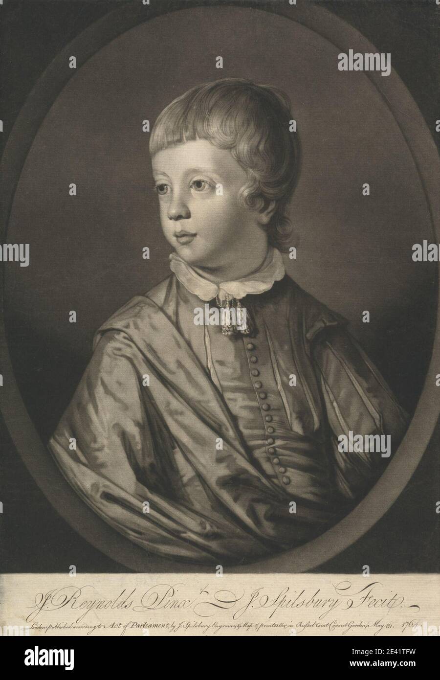 John Spilsbury, 1730â–1795, The Honble. William Legge, 1764. Mezzotinta. Foto Stock