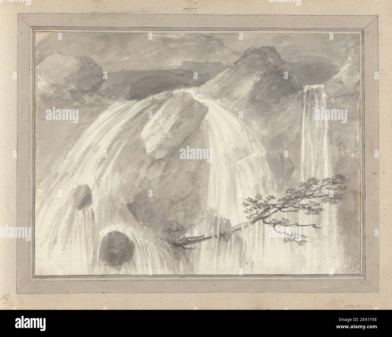 Amos Green, 1735â–1807, inglese, viste in Inghilterra, Scozia e Galles: Cascata, viste nel 1799, 1803. Foto Stock