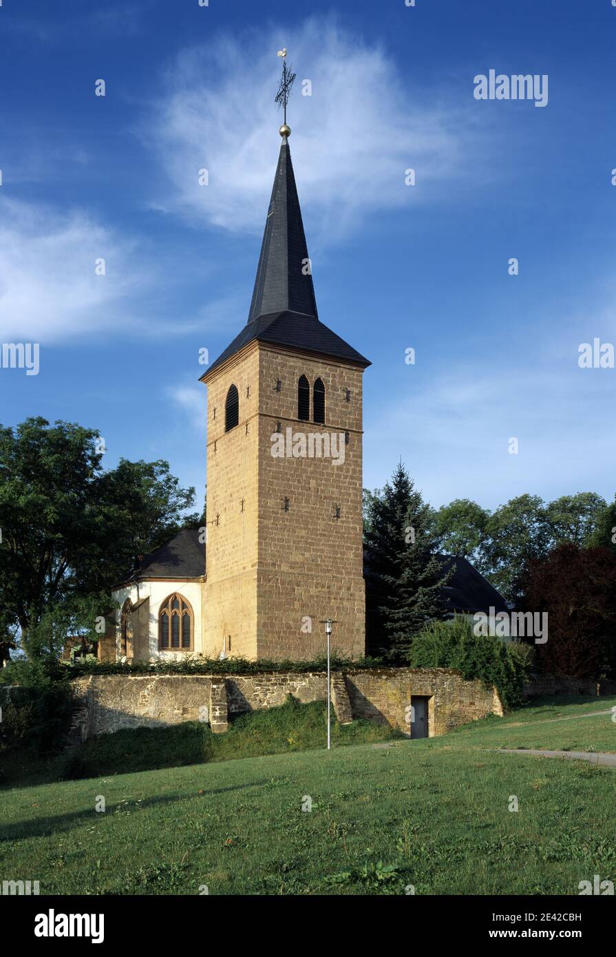 Evangelische Martinskirche, Blick von Nordeosten aus dem Pfarrer-Rug-Park Foto Stock