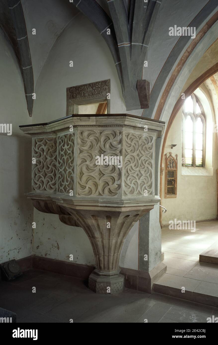 Evangelische Martinskirche, Renaissancekanzel Foto Stock