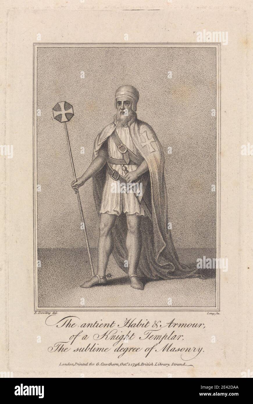 William S. Leney, 1769â–1831, britannico, l'abitudine Ancint e l'armatura di un templare cavaliere il grado sublime di muratura, 1796. Foto Stock