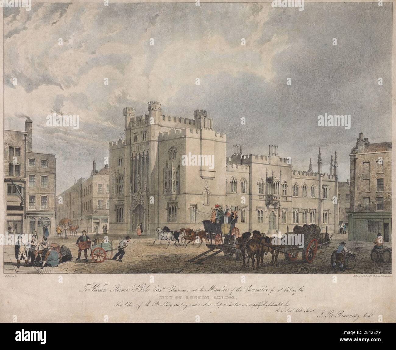 G. E. Madeley, attivo 1840â–1859, British, City of London School. Litografia colorata a mano. Foto Stock