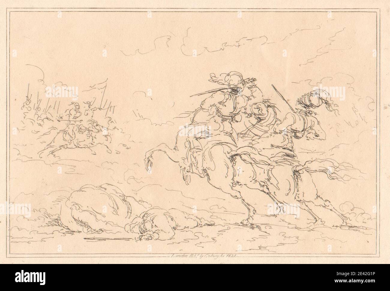 Joseph Steuart, attivo 1821, Cavalrymen, ecc, 1821. Incisione. Foto Stock