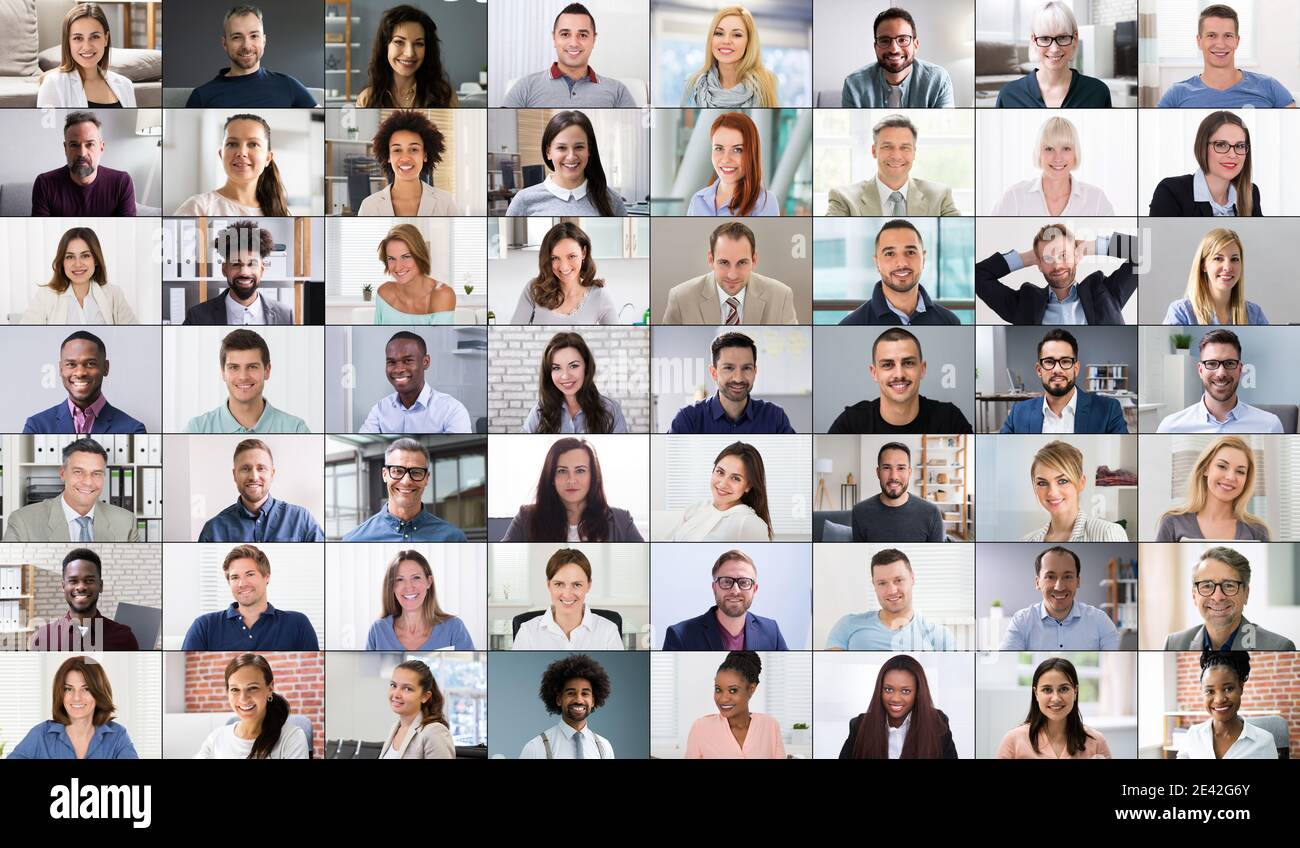 Schermata Online Video Conferencing Call Group Chat Foto Stock