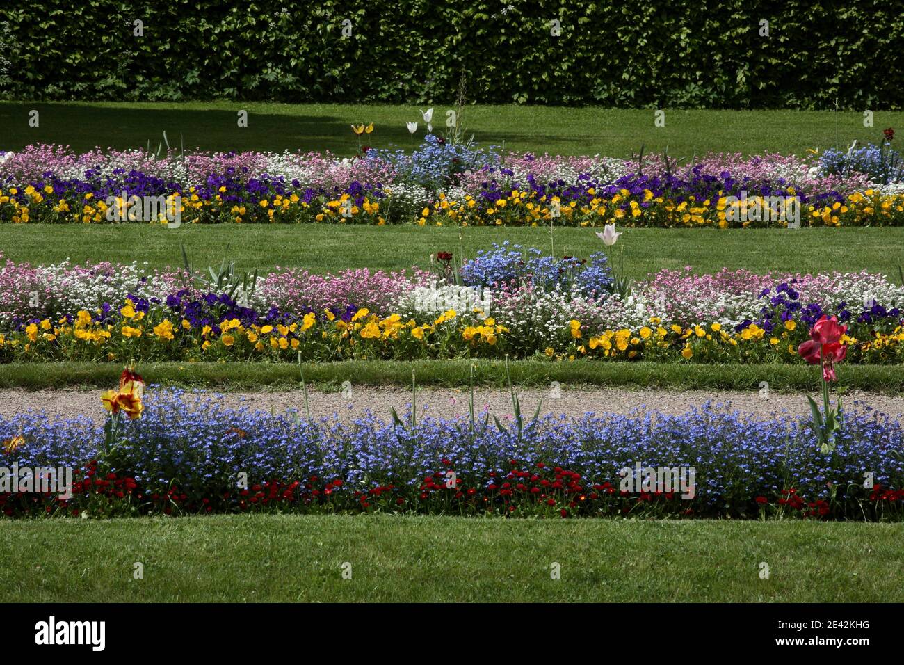 Blumengarten an der Orangerie von 1821 Foto Stock