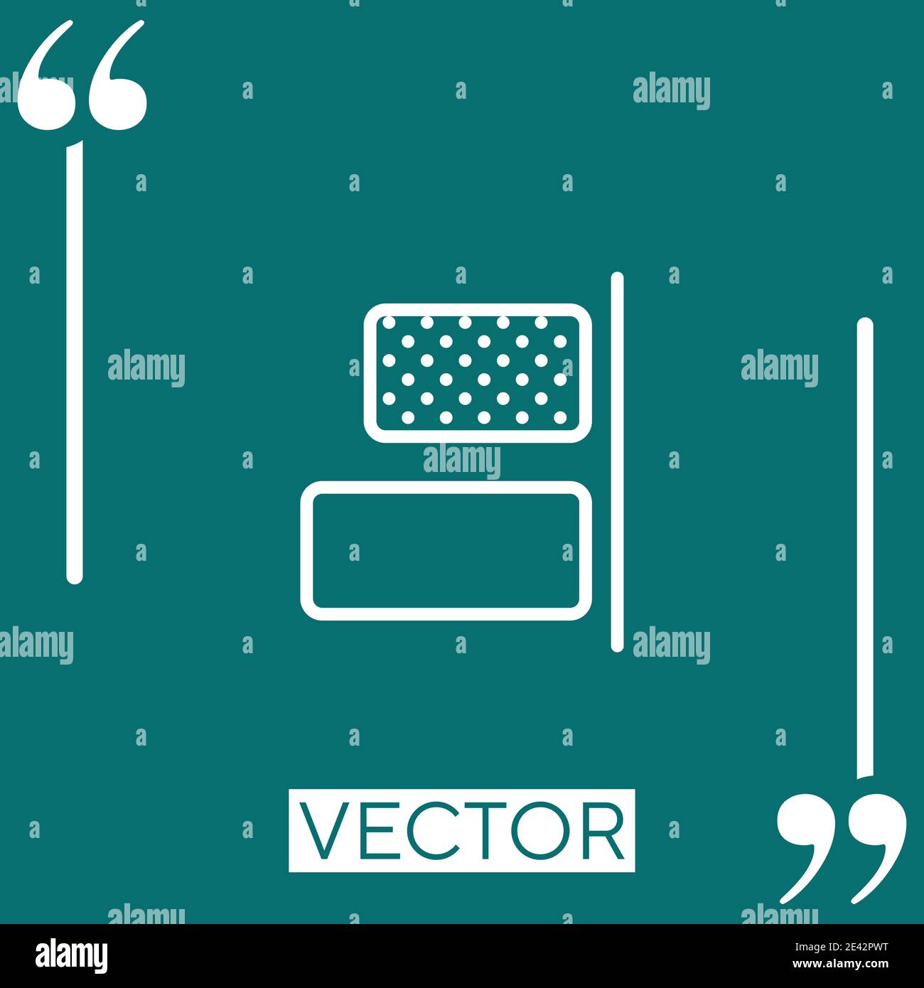 Icona del vettore di allineamento destro icona lineare. Linea tratto modificabile Illustrazione Vettoriale