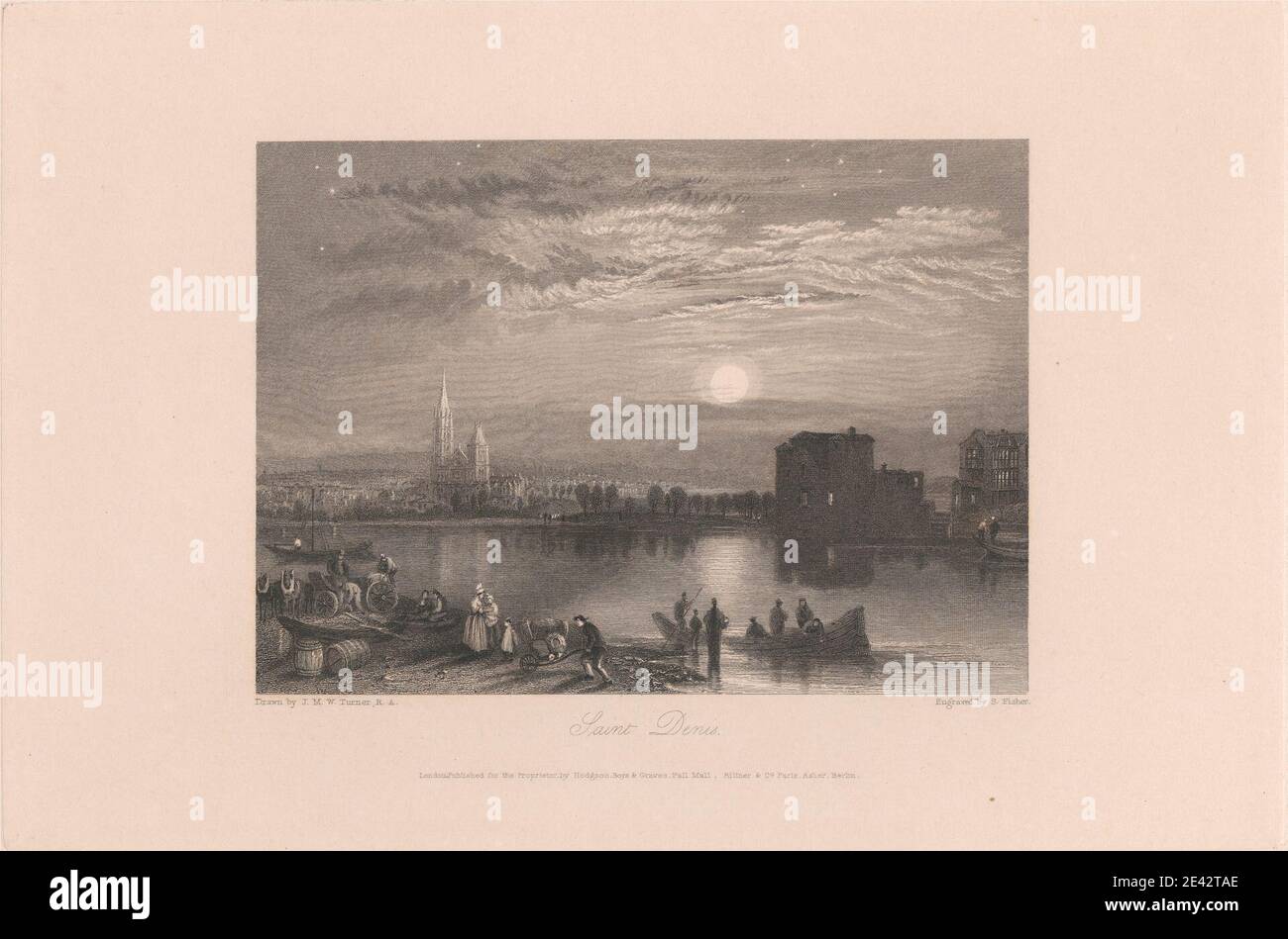 S. Fisher, attivo 1831â 1844, Saint Denis, 1835. Incisione di linea, terzo stato. Foto Stock