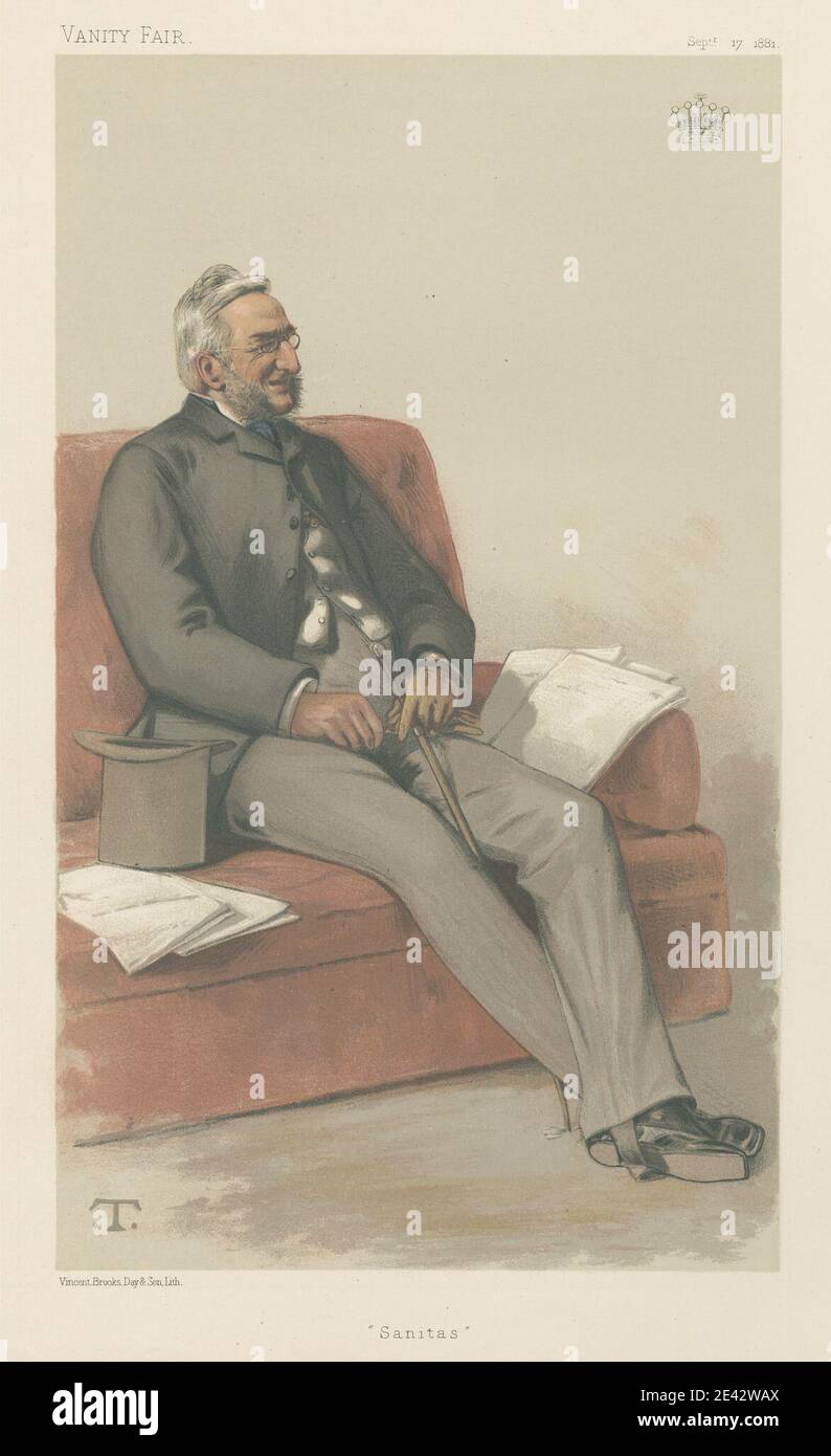 Theobald Chartran, 1849â-1907, francese, politici - Vanity Fair - 'sanitas'. Il conte Fortescue. Settembre 17, 1881, 1881. Cromolitografia. Foto Stock