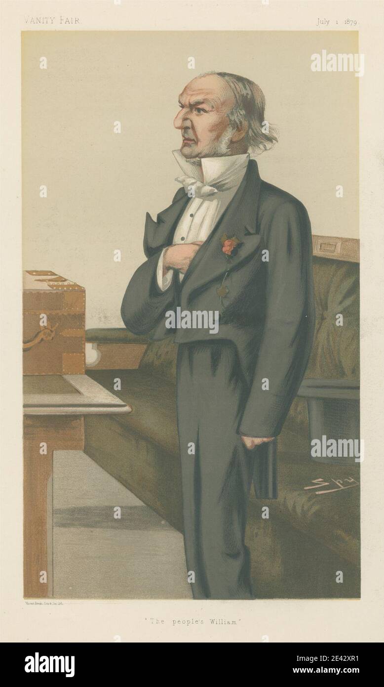 Leslie Matthew 'Sty' Ward, 1851â-1922, British, prime Minister - Vanity Fair. "Il Guglielmo del popolo". La Rt. William Ewart Gladstone. 1 luglio 1879, 1879. Cromolitografia. Foto Stock