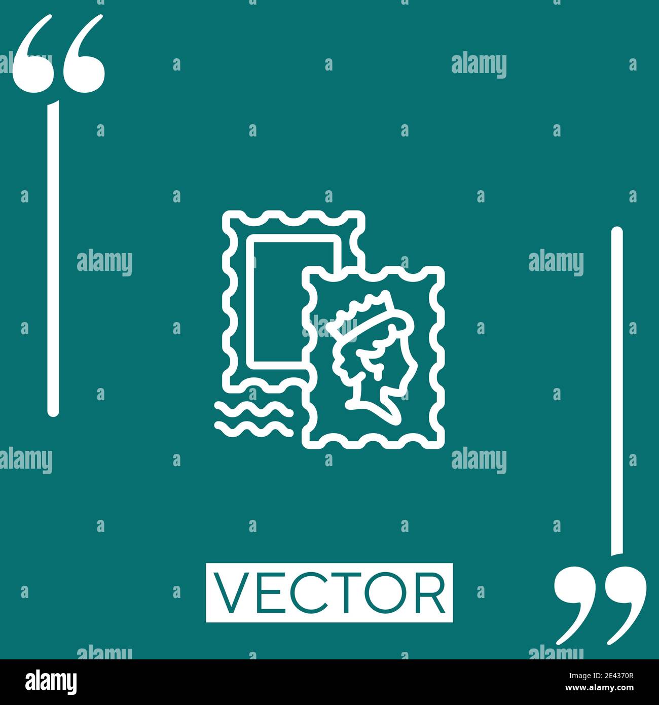 Icona di raccolta di timbri lineari. Linea tratto modificabile Illustrazione Vettoriale