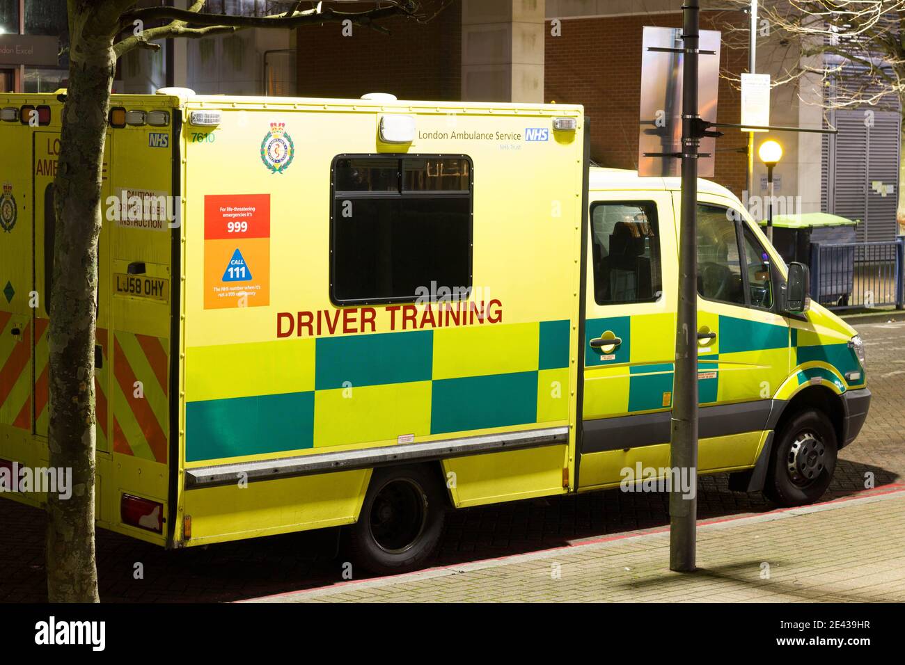 Ambulanza londinese per la formazione dei conducenti Foto Stock