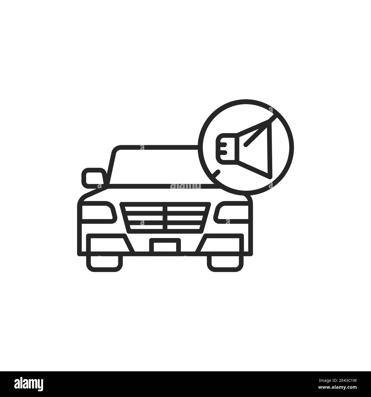 Icona della linea di colore dell'auto insonorizzata. Pittogramma per pagina web, app mobile, promo. Illustrazione Vettoriale