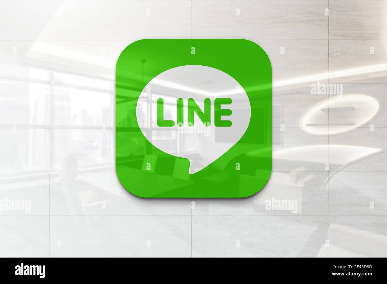 illustrazione a parete del logo della linea Foto Stock